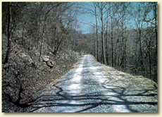 A modern road going up Lookout Mountain that follows closely the wartime road used by the Federal army to cross the mountain in 1863.